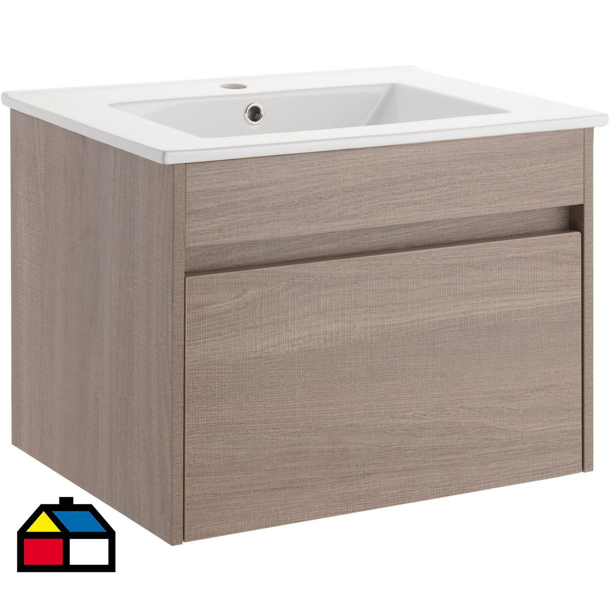 DUSCHY - Mueble vanitorio siri 75x45x45 cm 1 cajón café