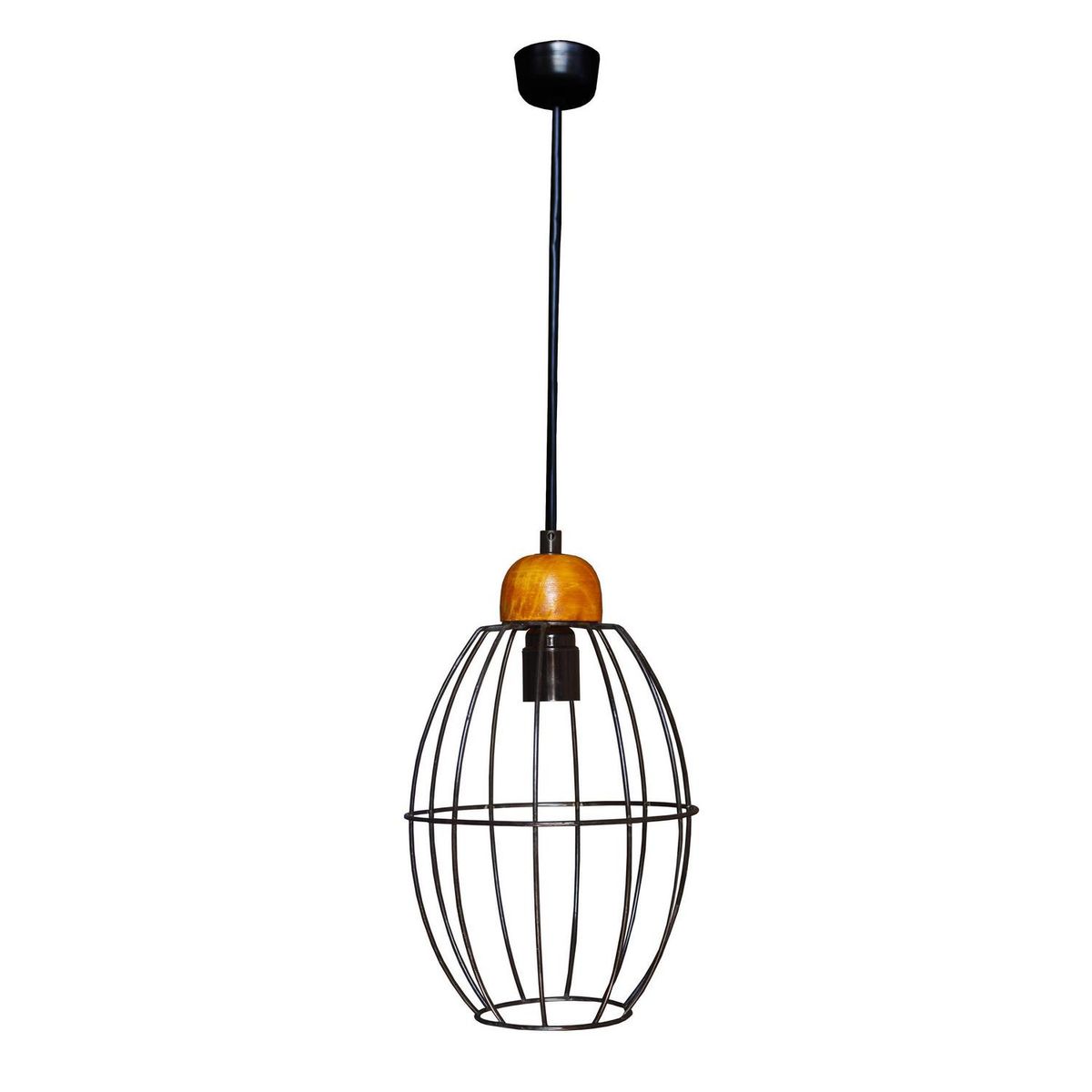 CAROLD STEVENS - Lámpara Colgante Kaila 1 Luz Metal Negro