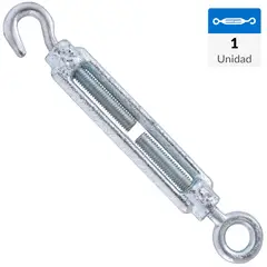 FIXSER - Tensor gancho-ojo 3/16" acero gris