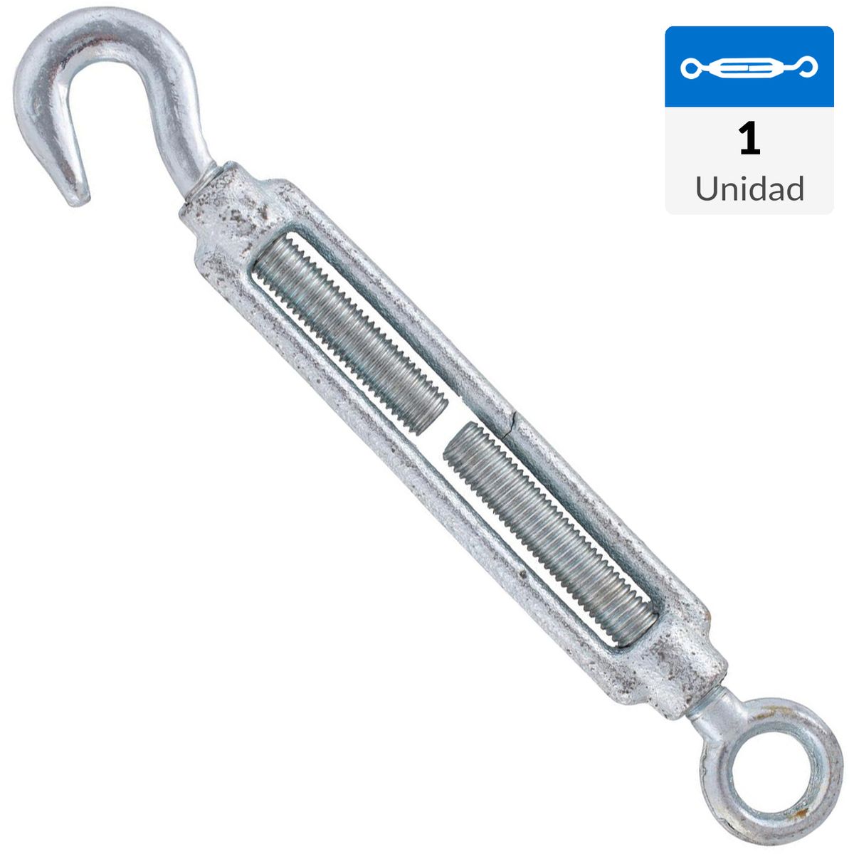 FIXSER - Tensor gancho-ojo 3/8" acero gris