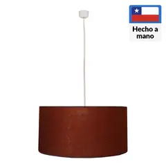 CAROLD STEVENS - Lámpara Colgante Arpillera 1 Luz Tela Café/Marrón 40 cm