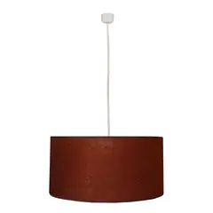 CAROLD STEVENS - Lámpara colgante tela arpillera tambor café 1 luz E27