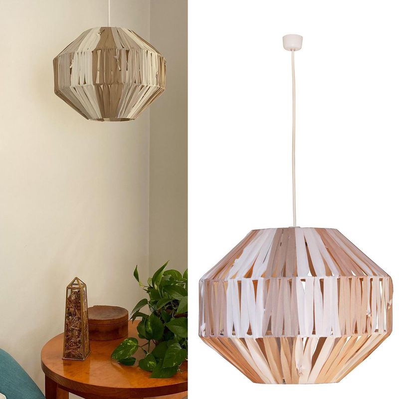 CAROLD STEVENS - Lámpara colgante metal tejida amit beige 1 luz E27