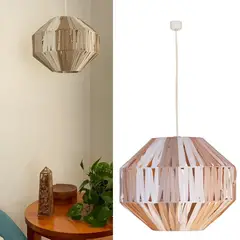 CAROLD STEVENS - Lámpara colgante metal tejida amit beige 1 luz E27