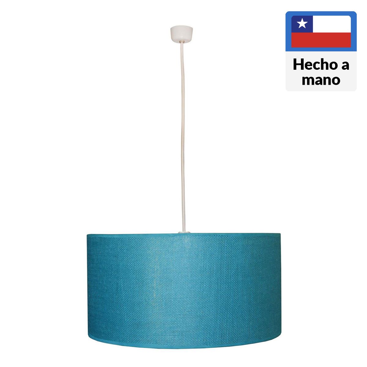 CAROLD STEVENS - Lámpara Colgante Arpillera 1 Luz Tela Celeste