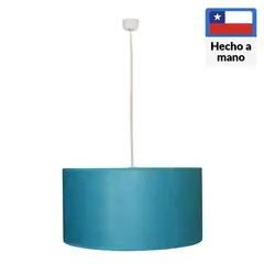 CAROLD STEVENS - Lámpara Colgante Arpillera 1 Luz Tela Celeste 40 cm