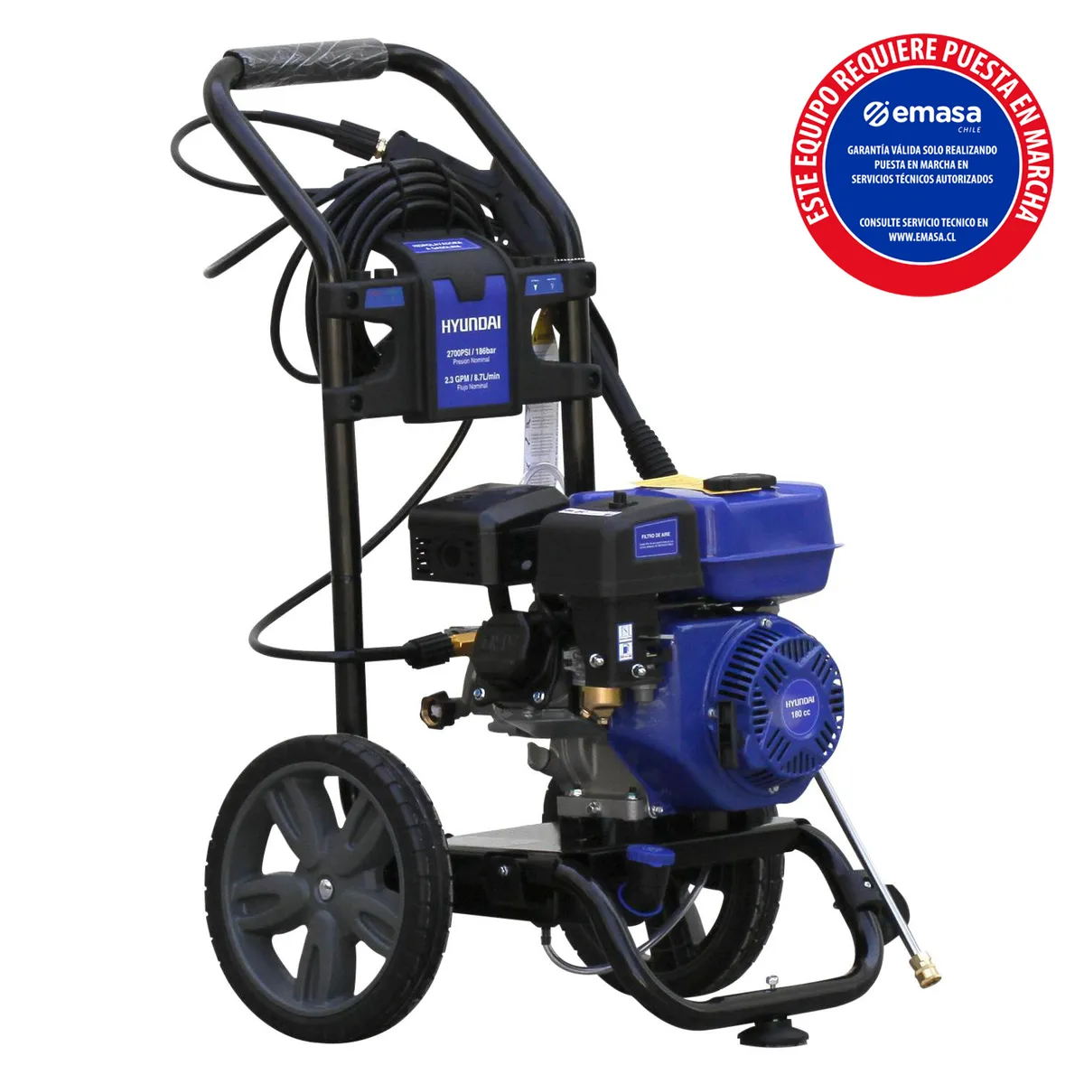 HYUNDAI - Hidrolavadora Gasolina 3700 W 186 Bar 82HYGPW2700