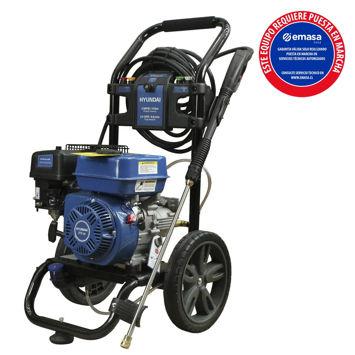 HYUNDAI - Hidrolavadora Gasolina 5000 W 214 Bar 82HYGPW3100