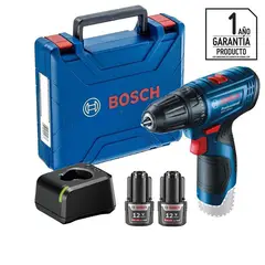 BOSCH - Taladro inalámbrico atornillador 7 mm 12V + 2 baterías