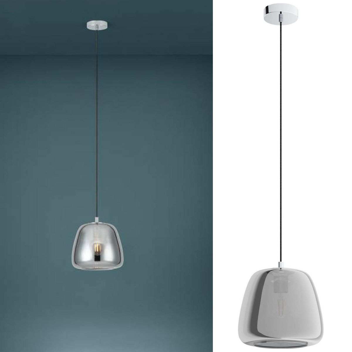 EGLO - Lámpara Colgante Albarino Acero Gris