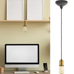 EGLO - Lámpara colgante acero negro dorado E27 1X60W