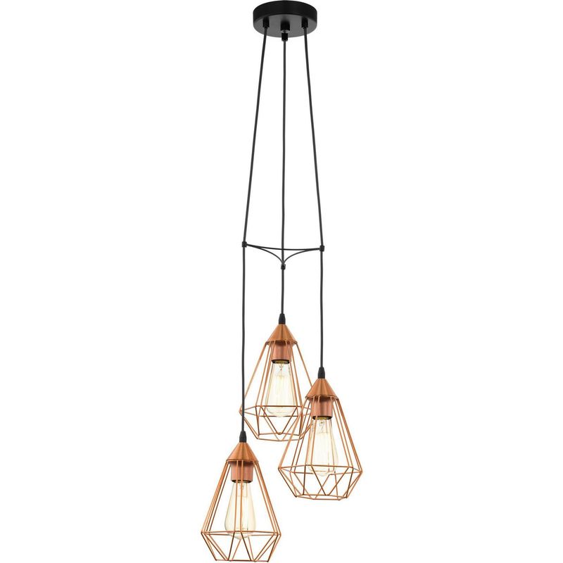 EGLO - Lámpara Colgante Tarbes Acero Naranjo/Cobre 31 cm