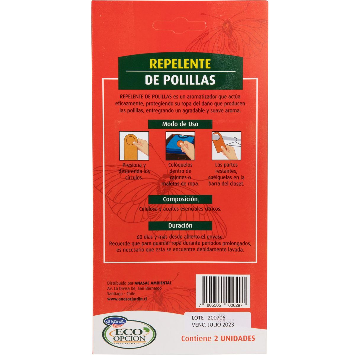 ANASAC - Repelente de Polillas Eco Opcion 2 unidades