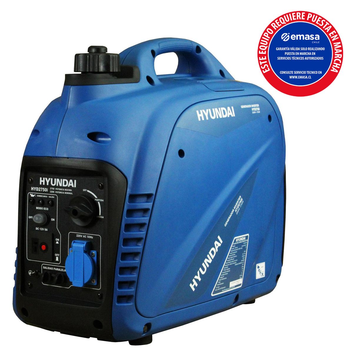 HYUNDAI - Generador Eléctrico a Gasolina Partida Manual 2750 W 4.5 l
