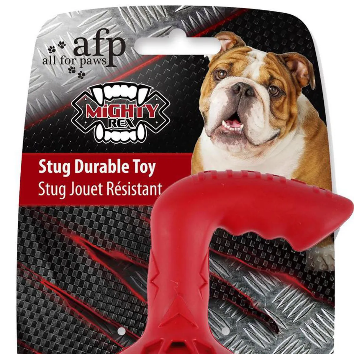 MIGHTYREX - Juguete perro Stug Rojo