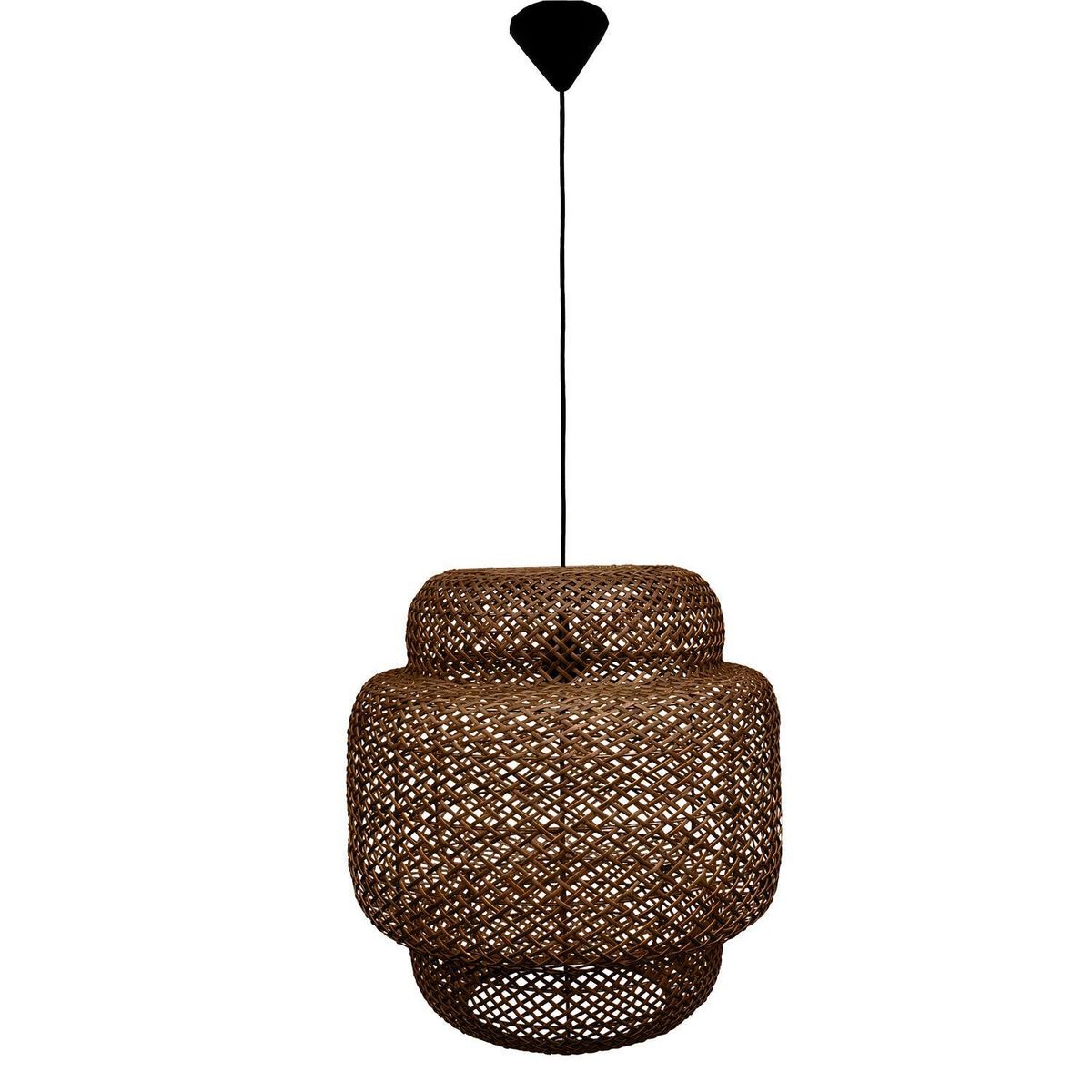 WICKER LAMP CHILE - Lámpara Colgante Antumalén Mimbre Café 50 cm