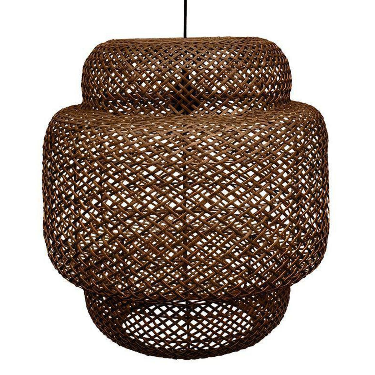 WICKER LAMP CHILE - Lámpara Colgante Antumalén Mimbre Café 50 cm