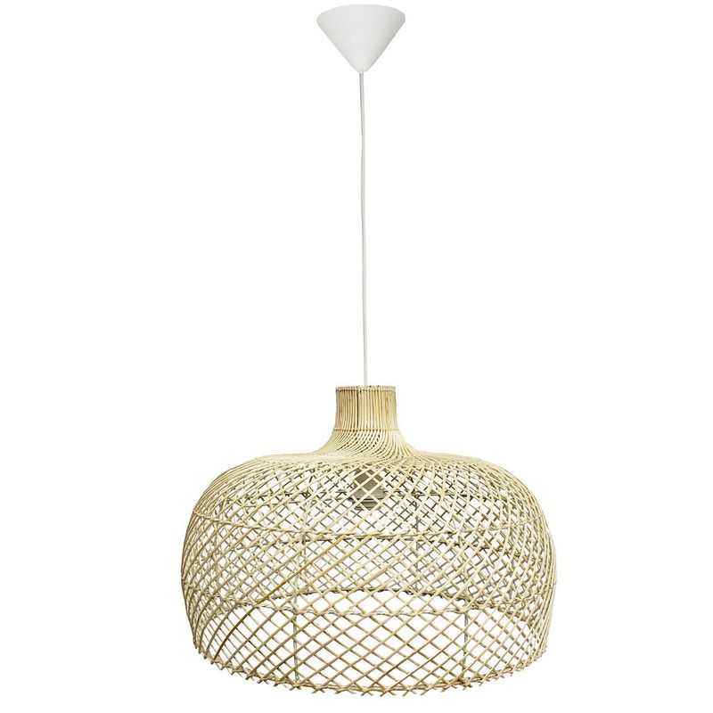 WICKER LAMP CHILE - Lámpara colgante mimbre nehuen blanca