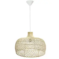 WICKER LAMP CHILE - Lámpara Colgante Nehuén Mimbre Blanco 50 cm