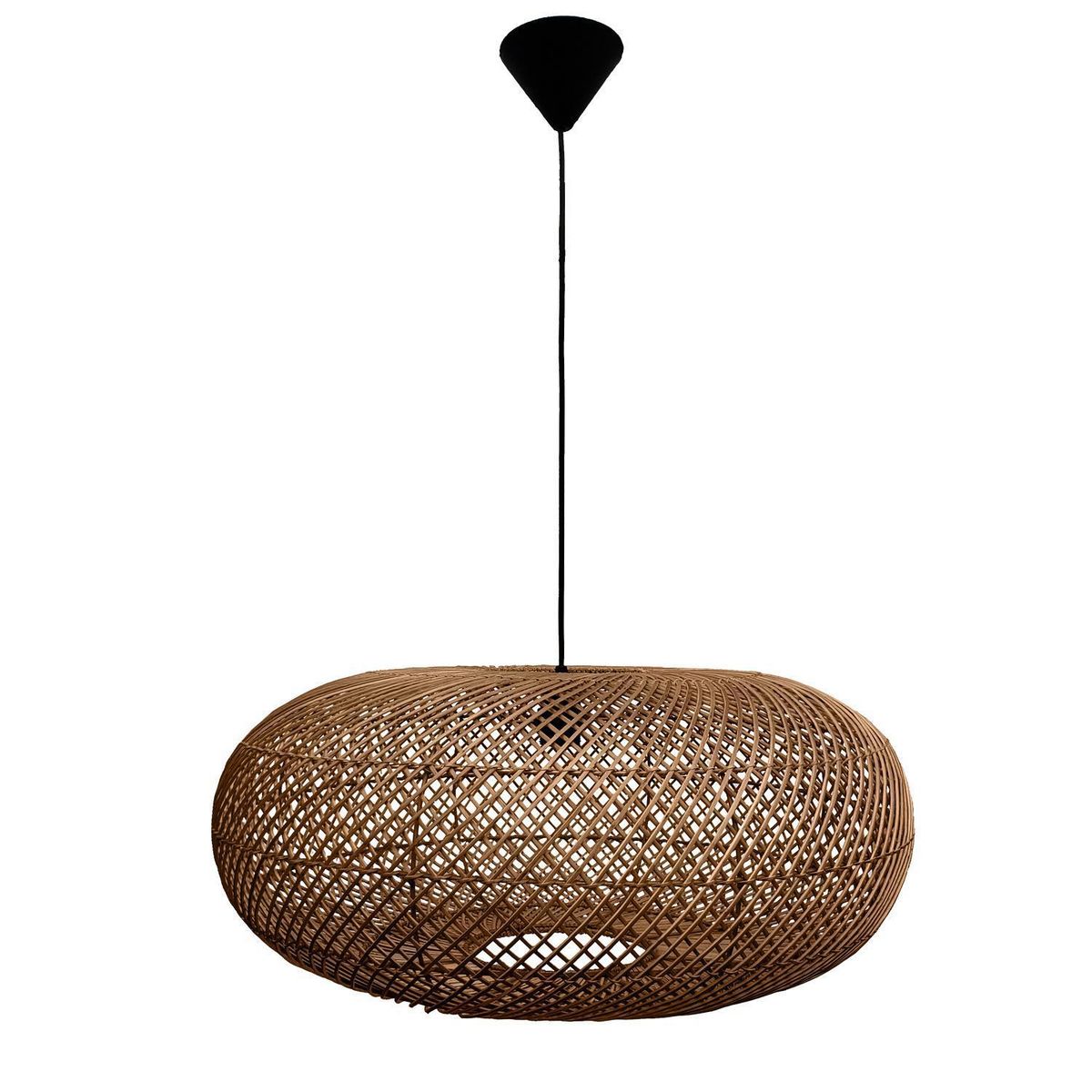 WICKER LAMP CHILE - Lámpara Colgante Lihuén Mimbre Café 62 cm