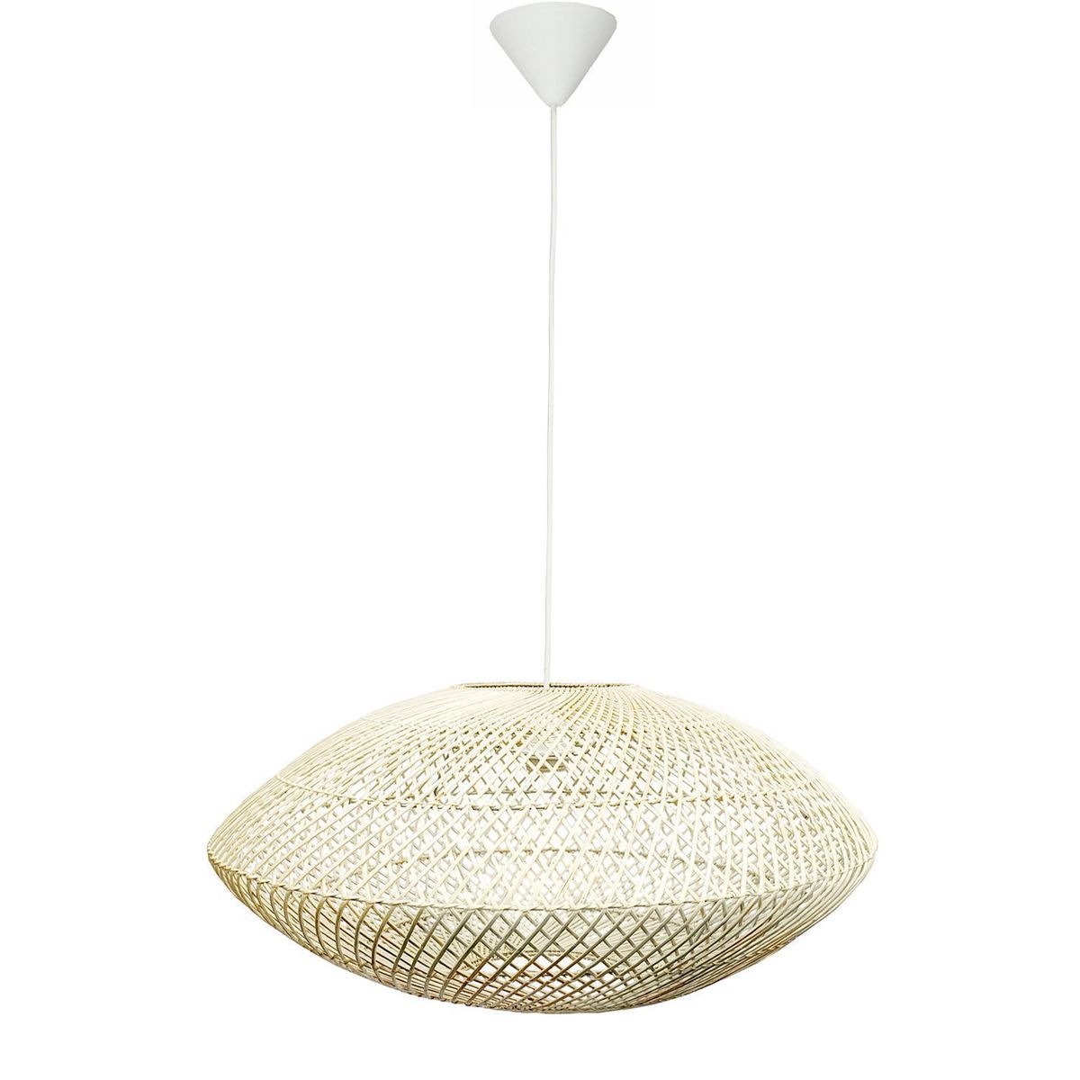 WICKER LAMP CHILE - Lámpara Colgante Kuyén Mimbre Blanco 62 cm