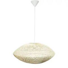 WICKER LAMP CHILE - Lámpara colgante mimbre kuyen blanca