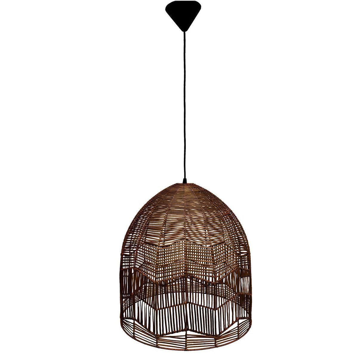 WICKER LAMP CHILE - Lámpara Colgante Calquín Mimbre Café 45 cm