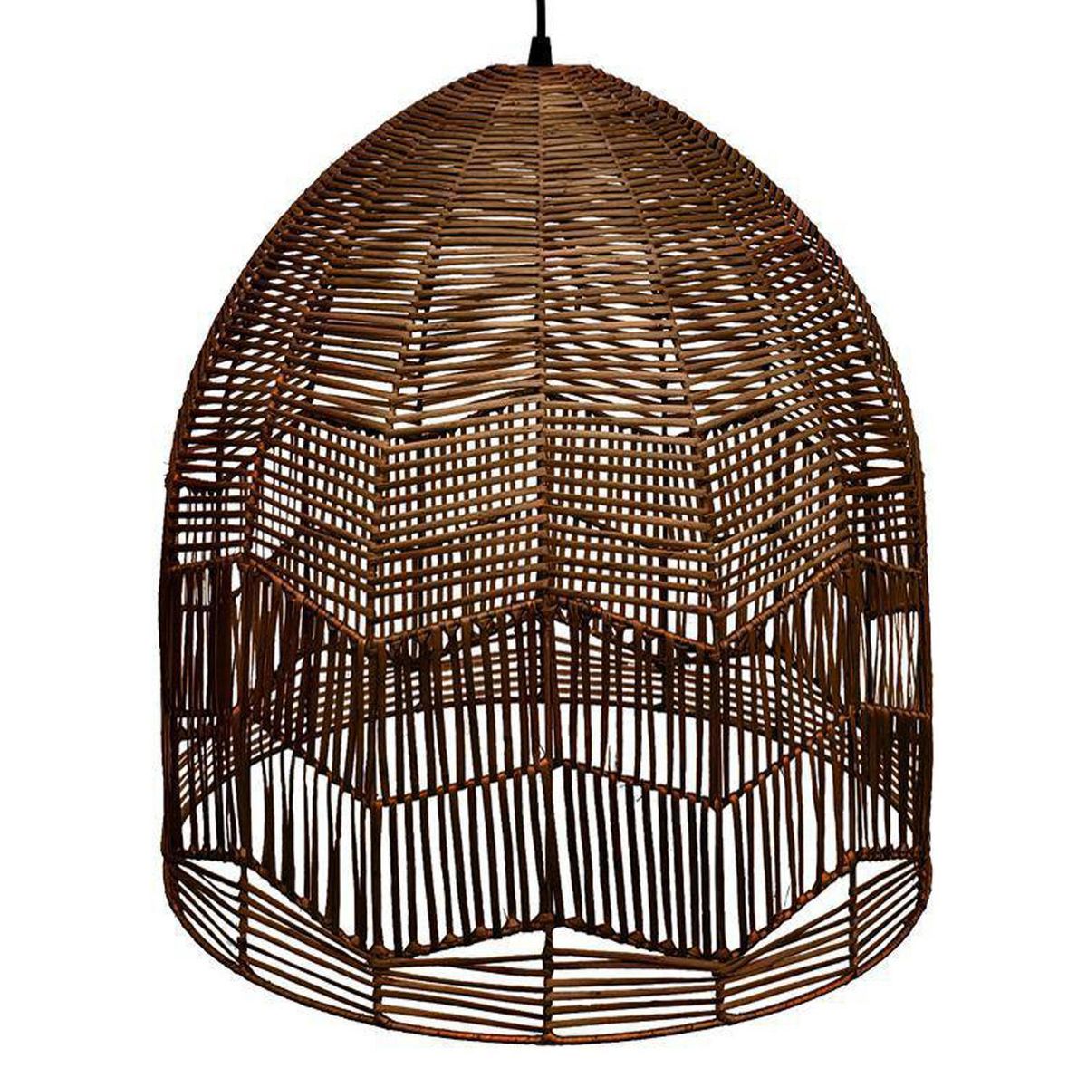 WICKER LAMP CHILE - Lámpara Colgante Calquín Mimbre Café 45 cm