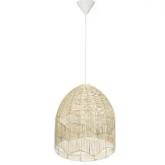 WICKER LAMP CHILE - Lámpara colgante mimbre calquin blanca