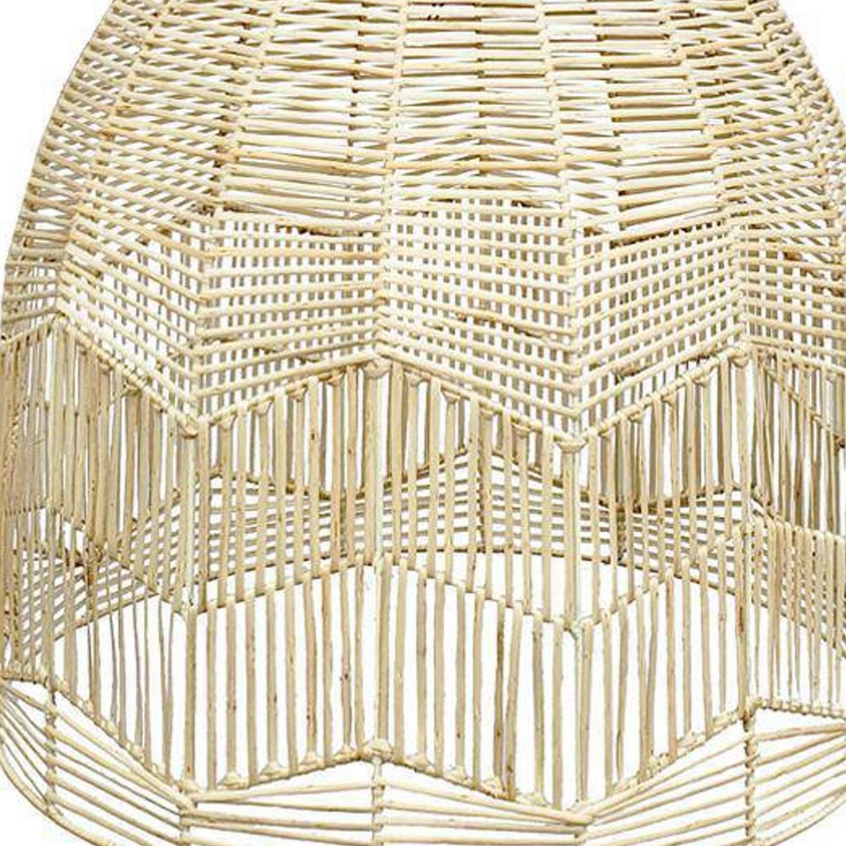 WICKER LAMP CHILE - Lámpara Colgante Calquín Mimbre Blanco 45 cm