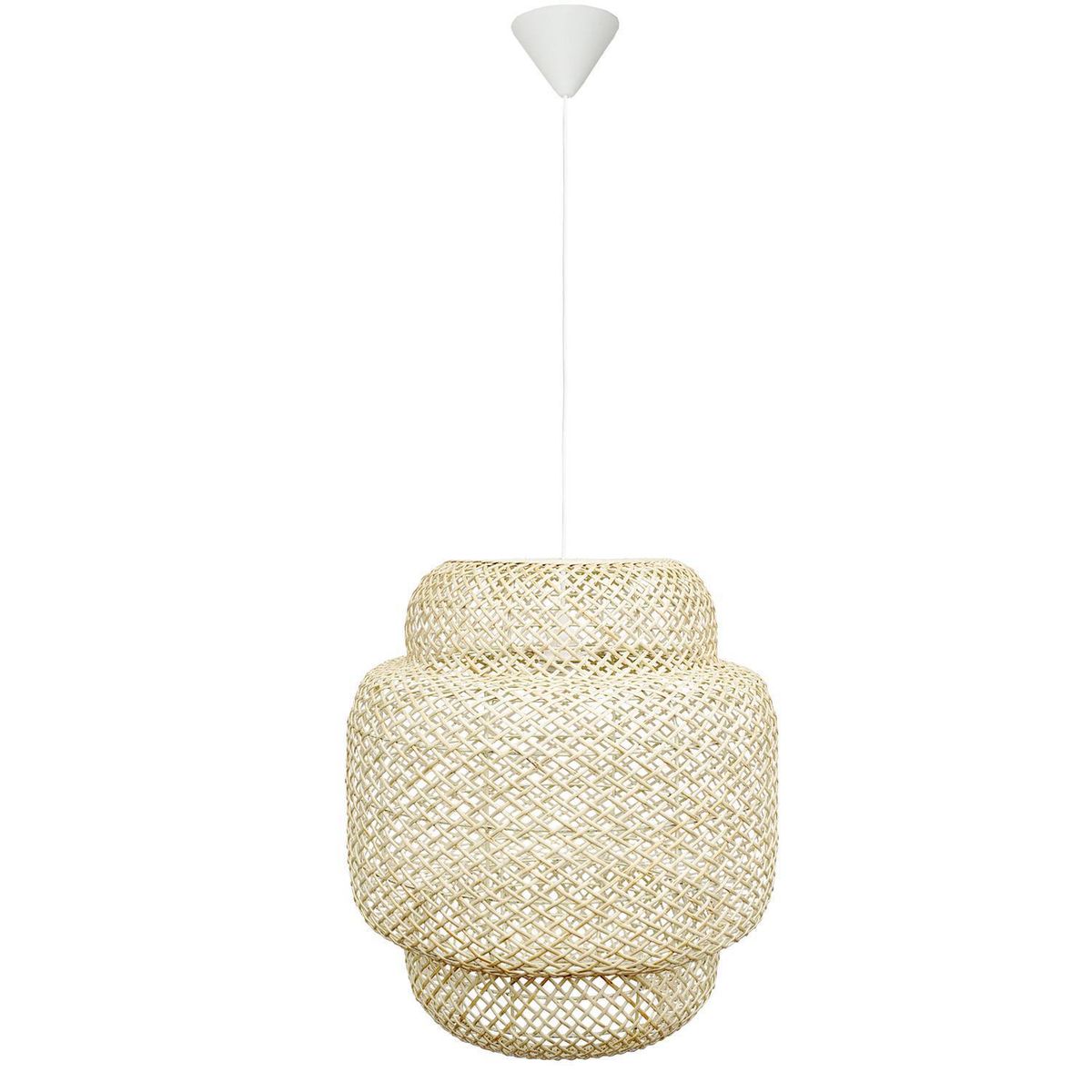 WICKER LAMP CHILE - Lámpara Colgante Antumalén Mimbre Blanco 50 cm