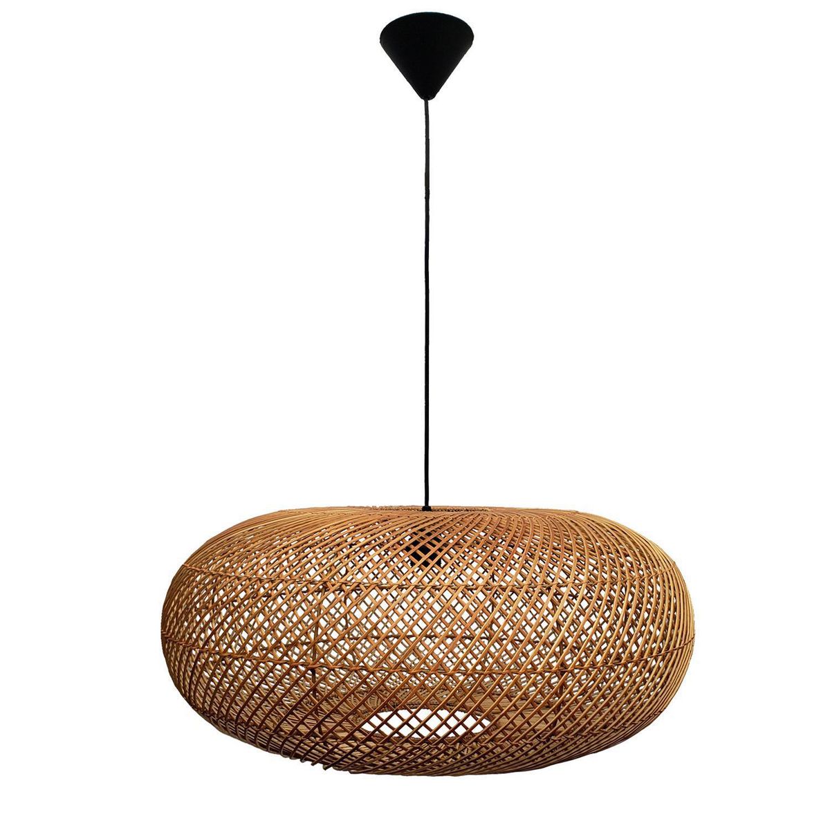 WICKER LAMP CHILE - Lámpara Colgante Lihuén Mimbre Café 62 cm