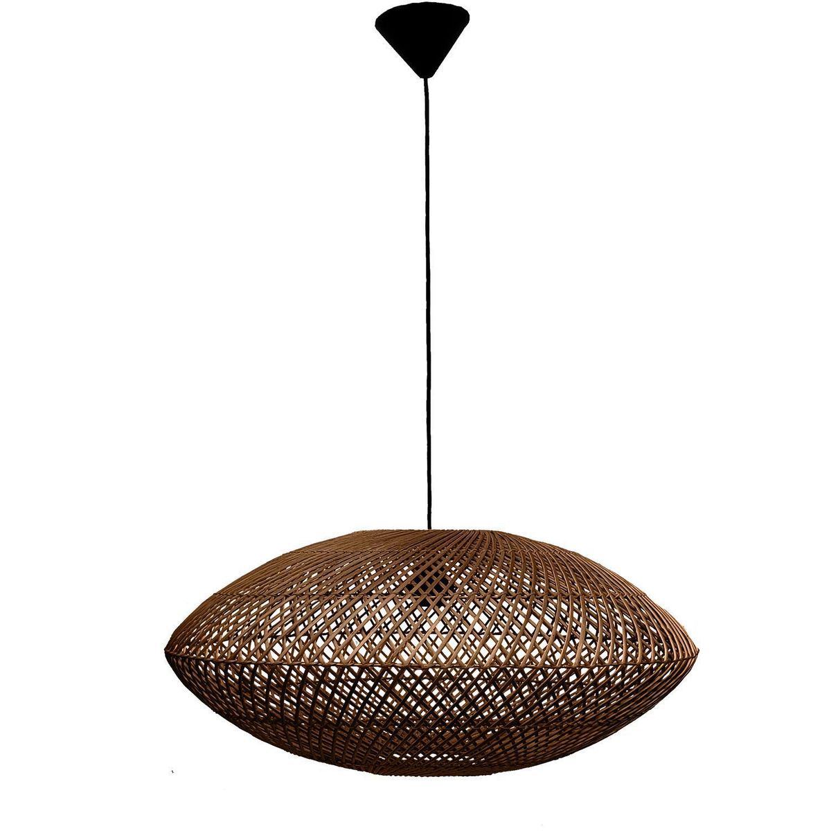 WICKER LAMP CHILE - Lámpara Colgante Lihuén Mimbre Café 62 cm