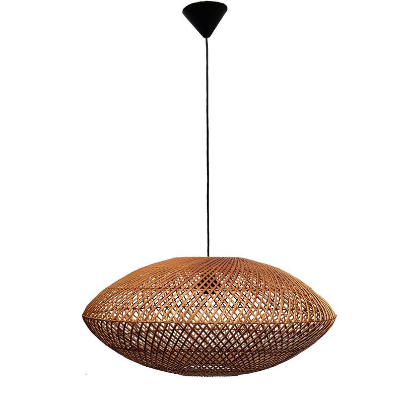 WICKER LAMP CHILE - Lámpara colgante mimbre kuyen café