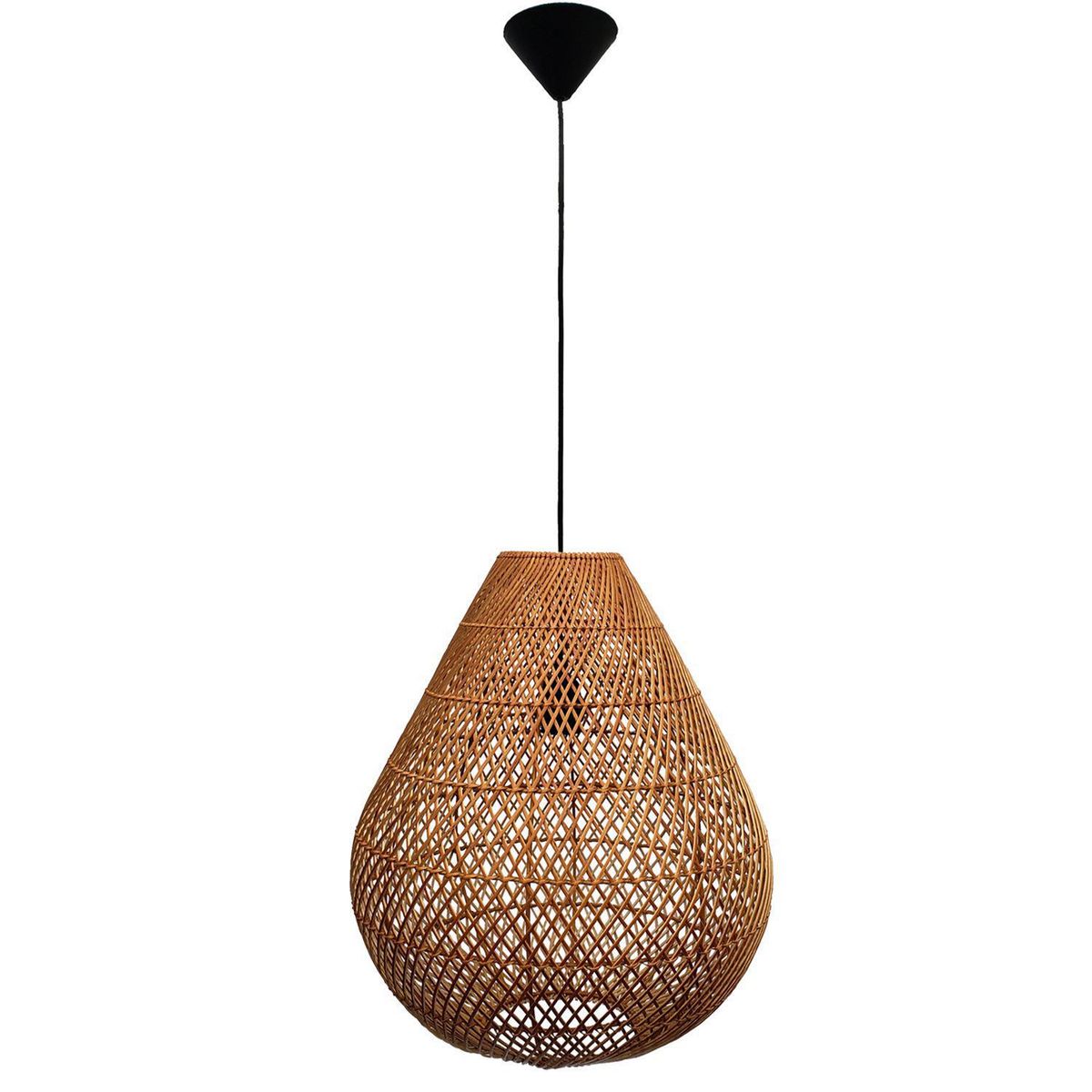 WICKER LAMP CHILE - Lámpara Colgante Ailén Mimbre Café
