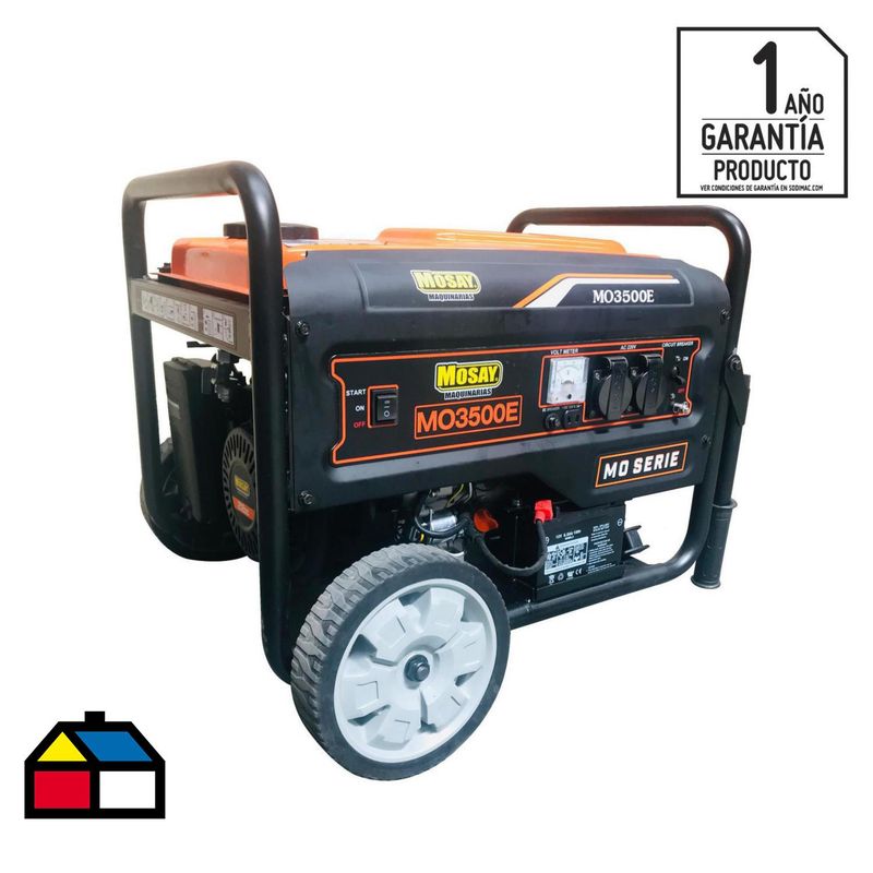 MOSAY - Generador Eléctrico a Gasolina Partida Eléctrica 2700 W 15 l