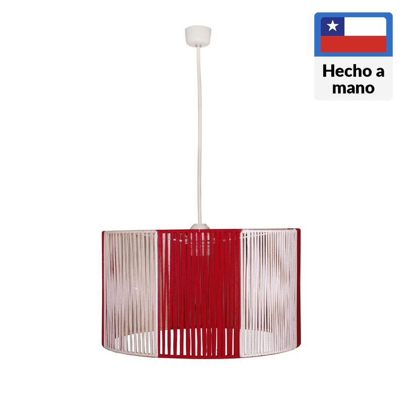 CAROLD STEVENS - Lámpara Colgante 1 Luz Metal Rojo 40 cm