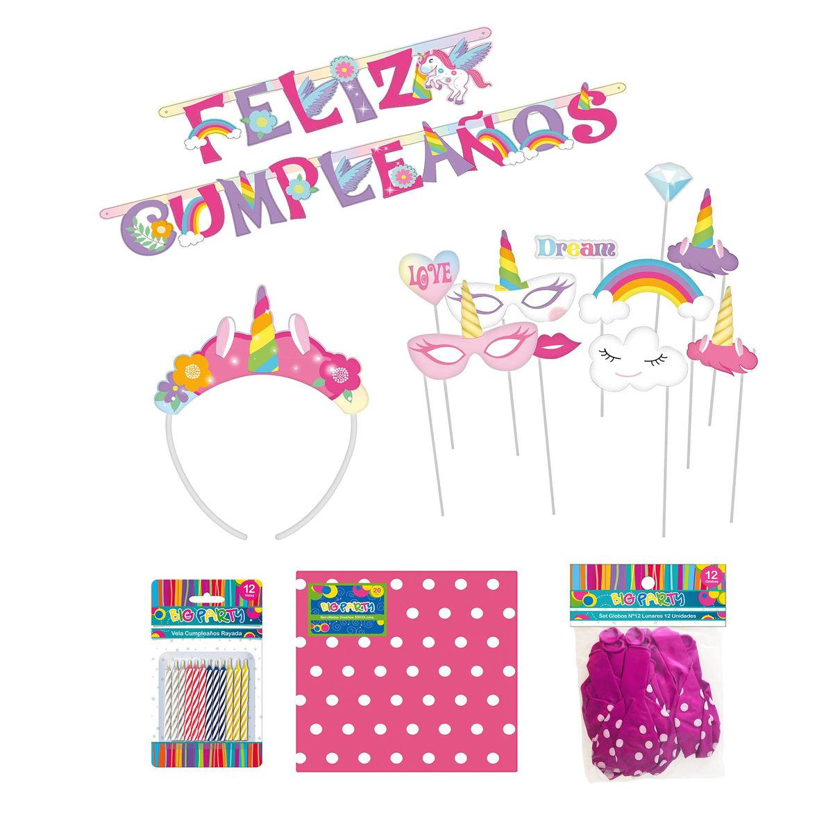 Set Cumpleaños Unicornio, marca BIG PARTY - Foto Principal