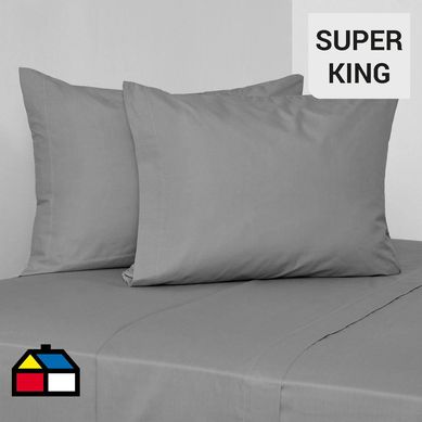 JUEGO SABANAS 300H LISO GRAY SUPER KING
