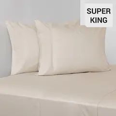 ROYAL SUPREME - JUEGO SABANAS 300H LISO BEIGE SUPER KING