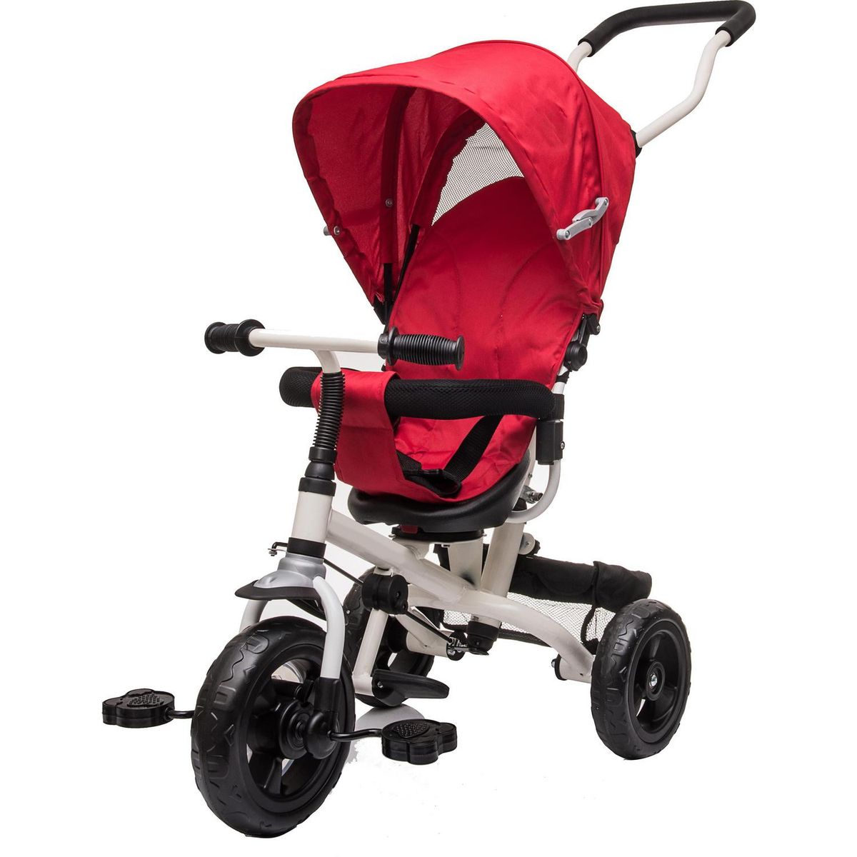 KIDSCOOL - Triciclo Stroller Giro 360° Rojo Desde 1 año