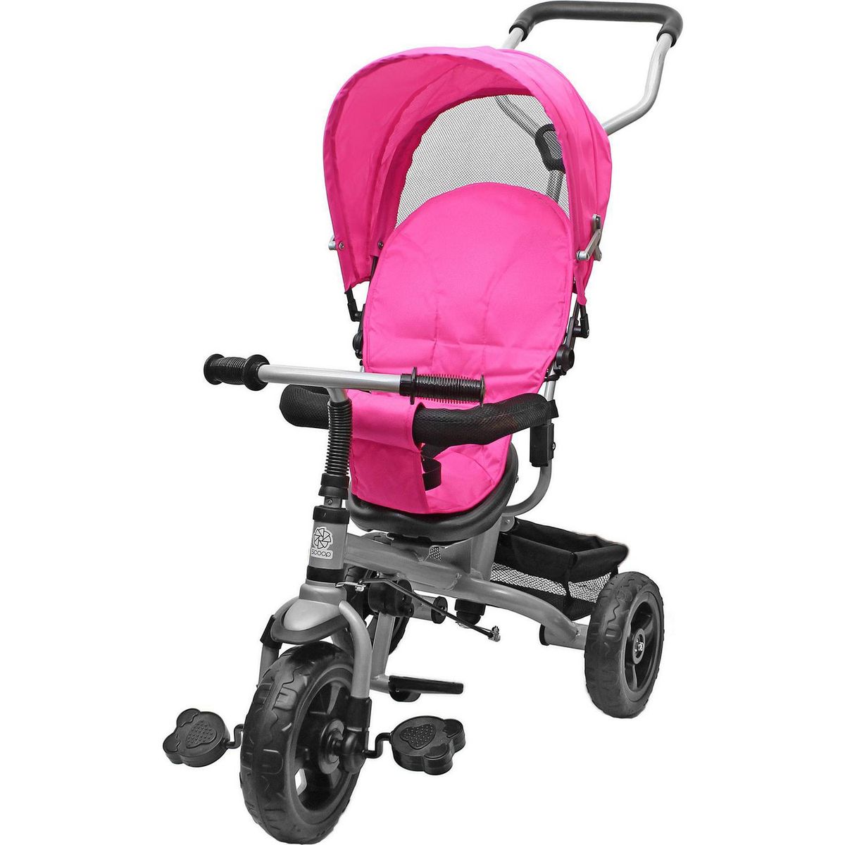 KIDSCOOL - Triciclo Stroller Giro 360° Rosado Desde 1 año