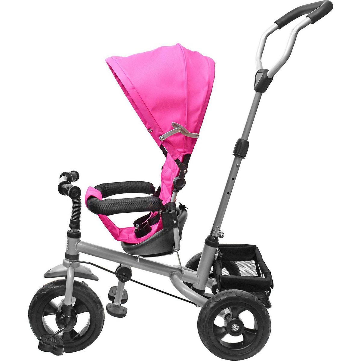 KIDSCOOL - Triciclo Stroller Giro 360° Rosado Desde 1 año