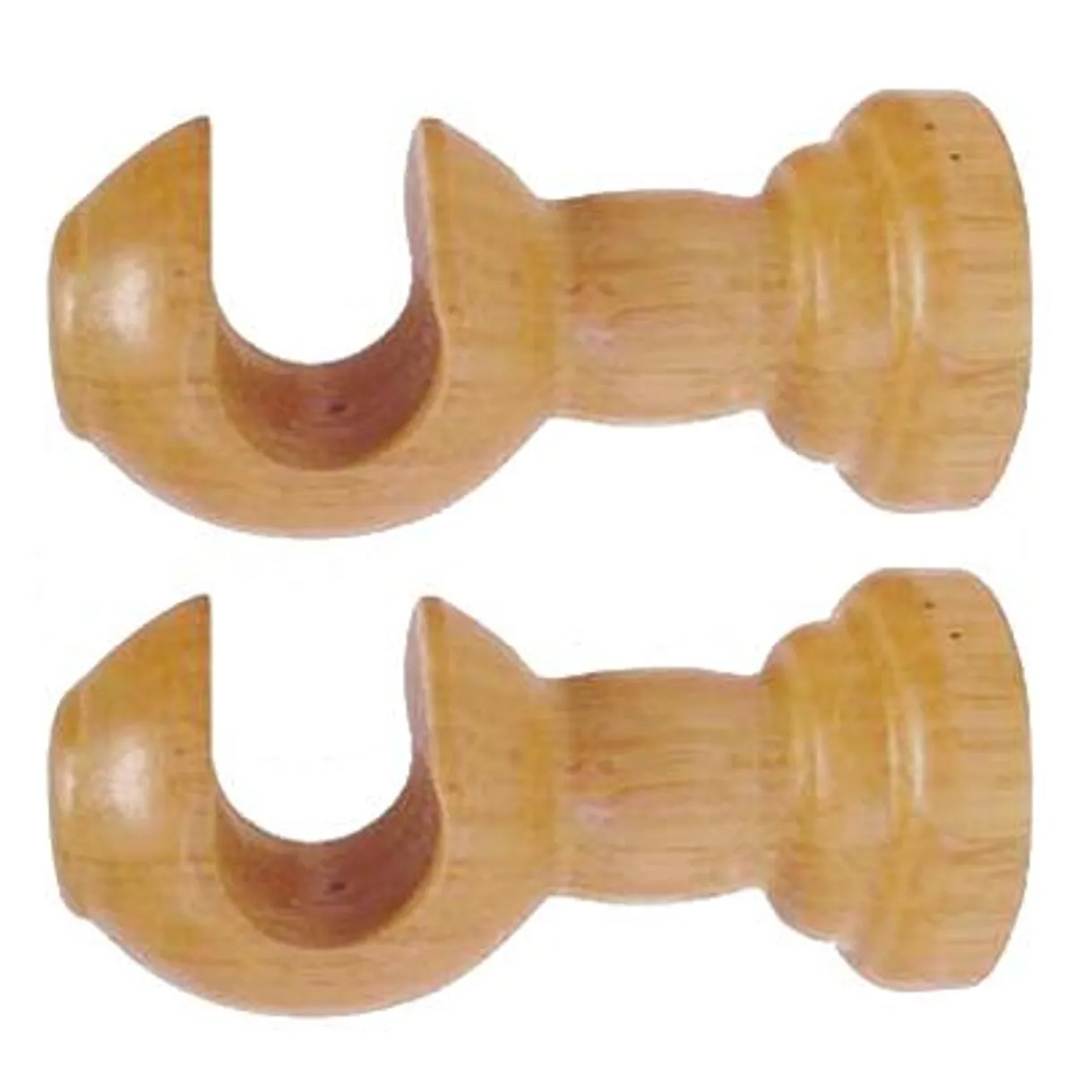 JUST HOME COLLECTION - Set de soportes para barra de cortina 28 mm 2 unidades natural