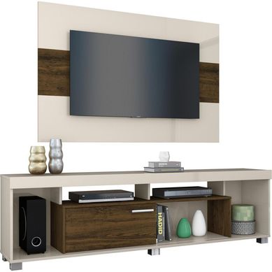 Rack+Panel Tomaz 52x182x36 Blanco/Caf.