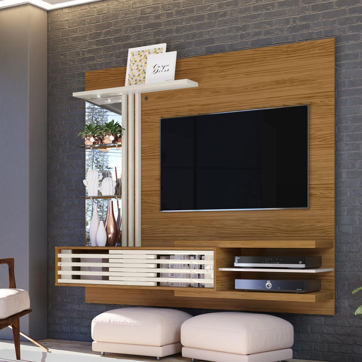 ALTAVISION - Panel Supreme 162x182x37 Café/Blanco.