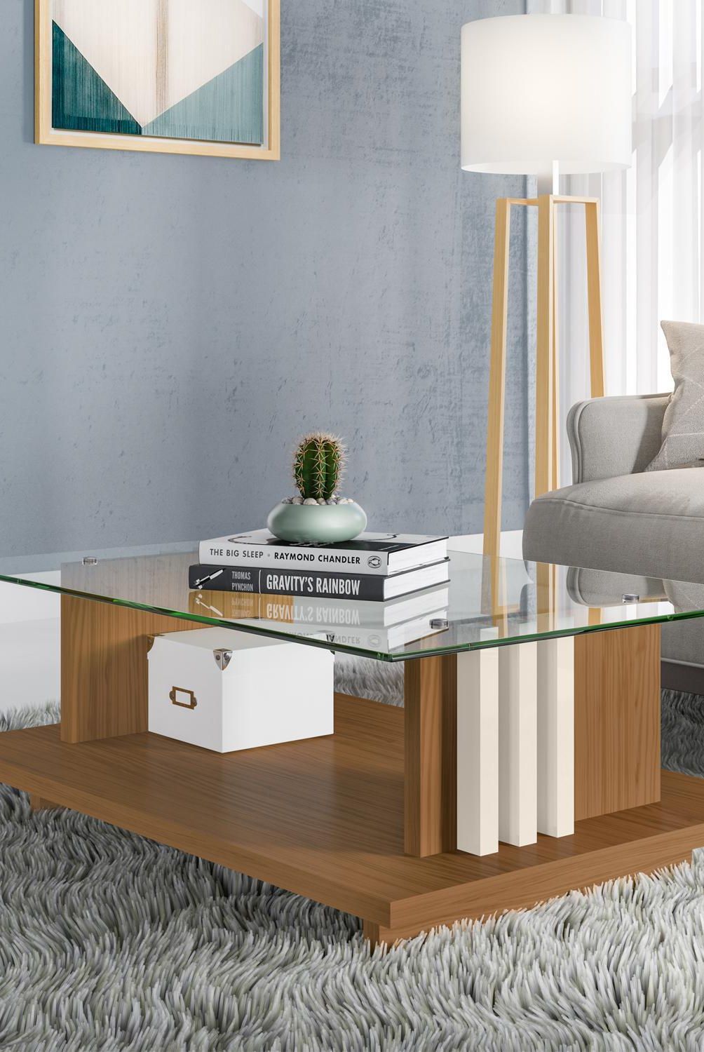 ALTAVISION - Mesa centro Frizz 33x90x60 Cafe Claro