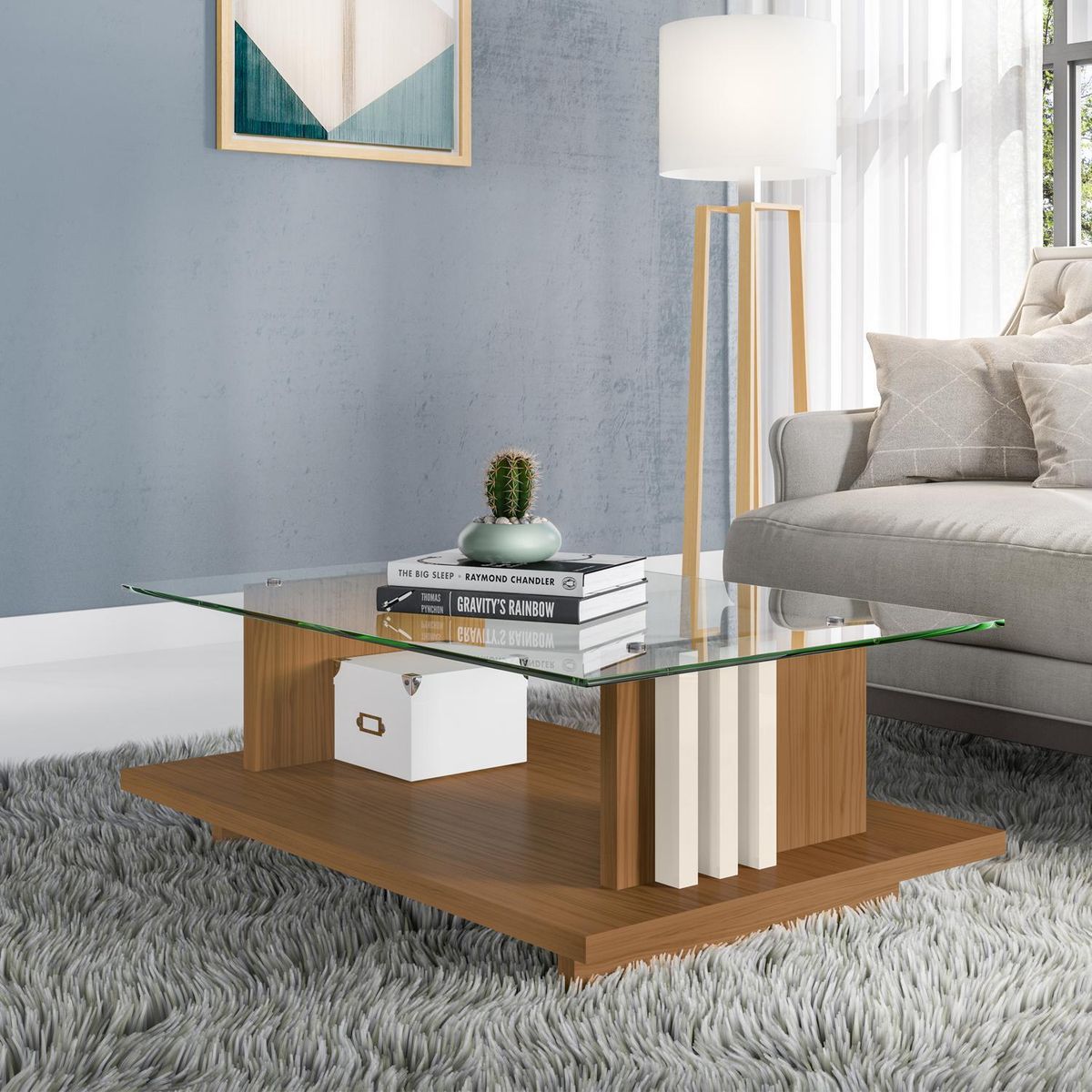 ALTAVISION - Mesa centro Frizz 33x90x60 Cafe Claro