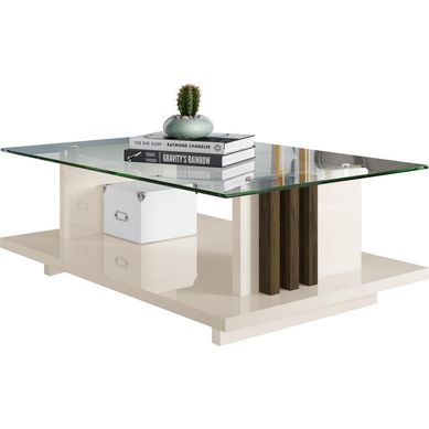 Mesa centro Frizz 33x90x60 Blanco/Caf