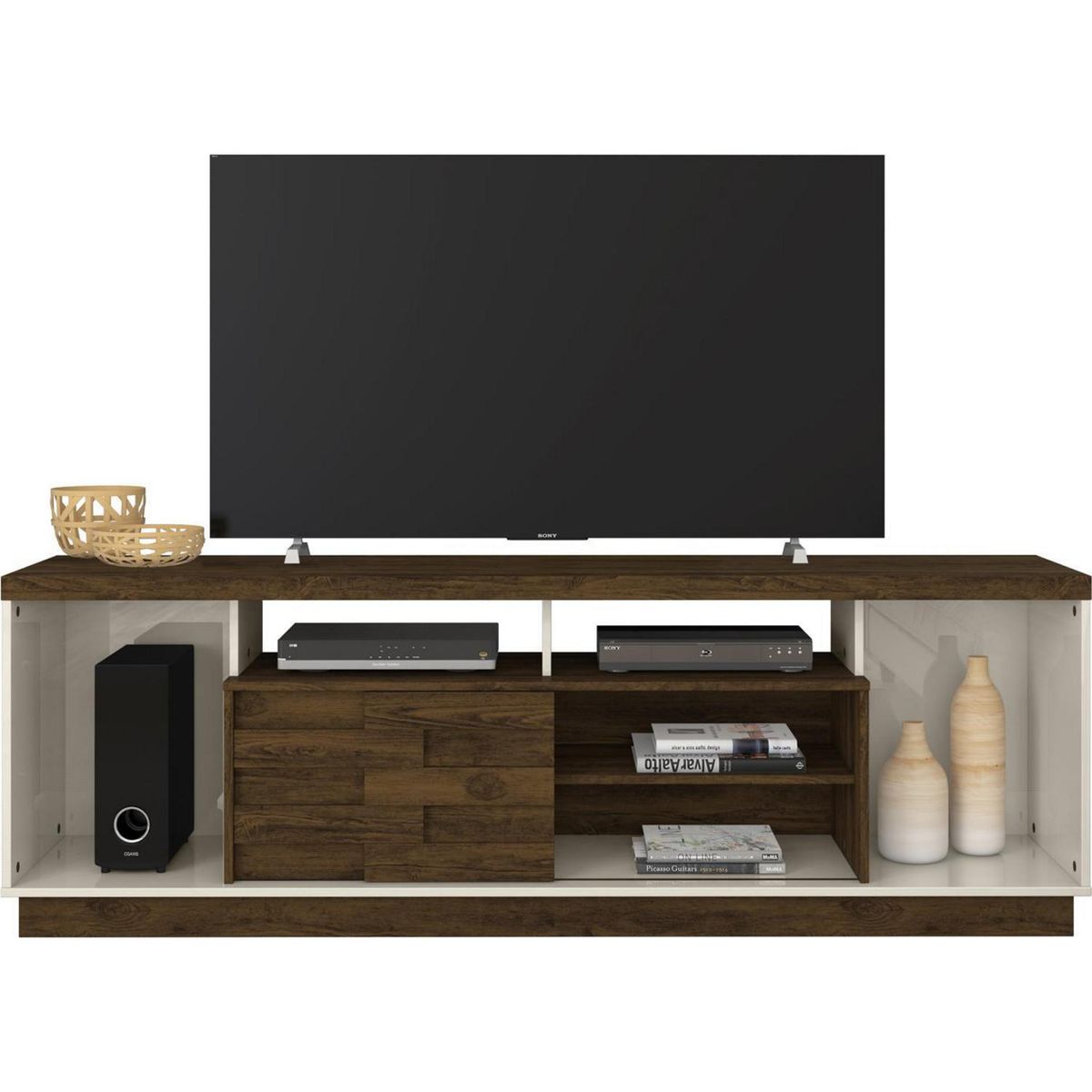 ALTAVISION - Rack Adria 63x182x39 Blanco/Café